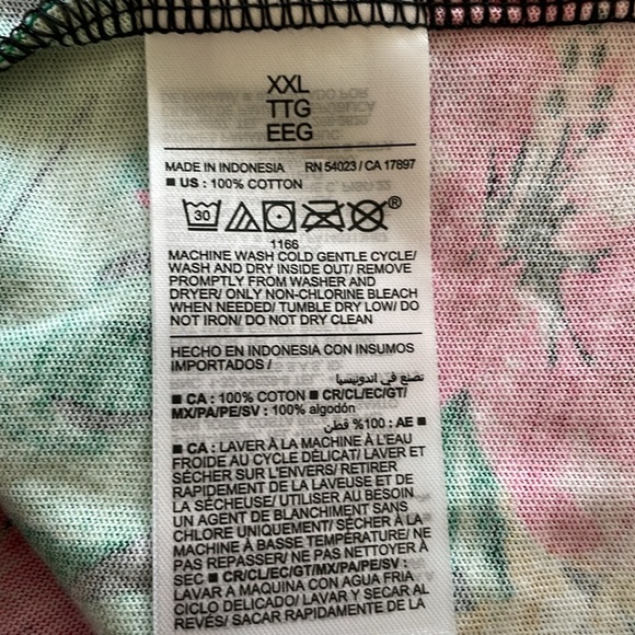 OLD NAVY  CREW NECK FLORAL TEE SHIRT Size XXL Short Sleeves Plus Size Colorful - Picture 7 of 9